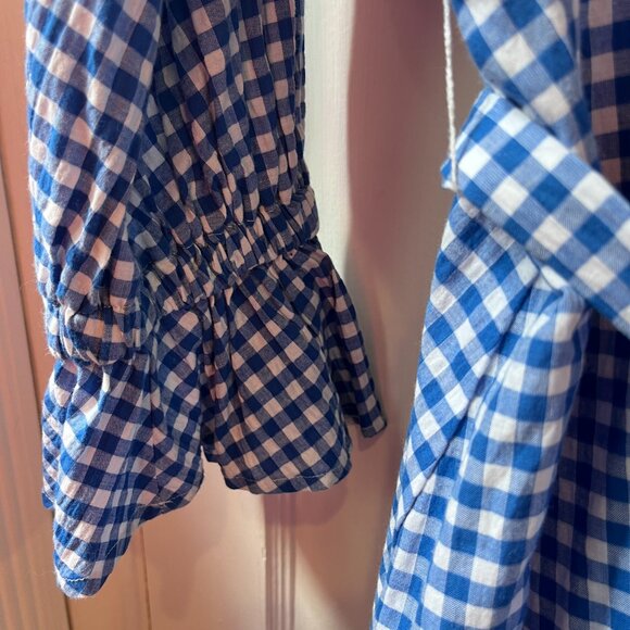 Women's Who What Wear Large Blue and White Gingham Dress/Tunic - Picture 3 of 5